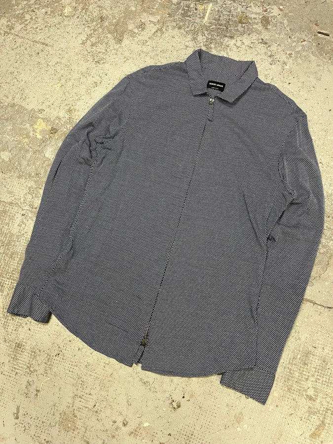 Giorgio Armani White Patern Zip Shirt YdHODLy 3