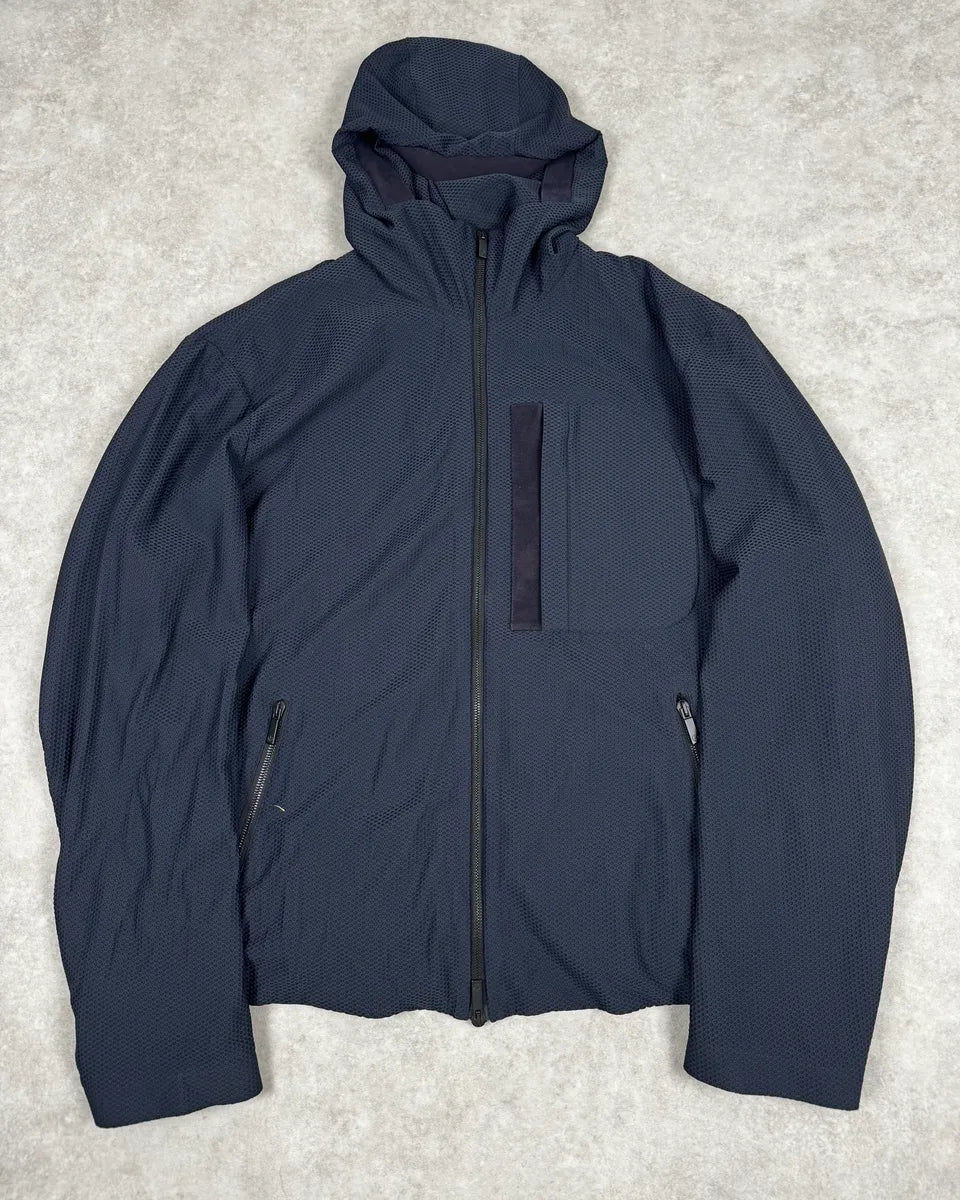 Giorgio Armany Navy Perfored Hooded Jacket UBjHMrS 0