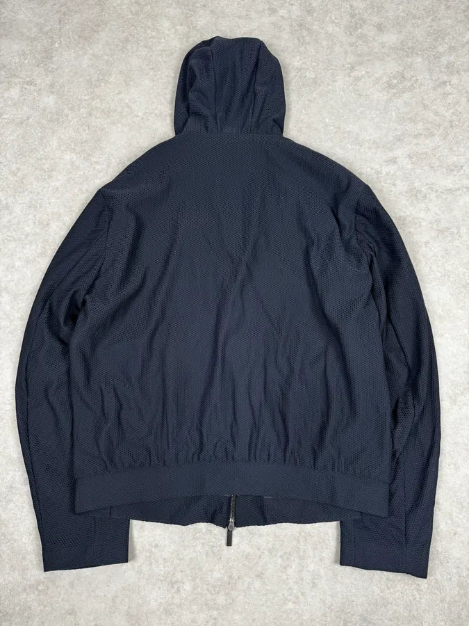 Giorgio Armany Navy Perfored Hooded Jacket UBjHMrS 3