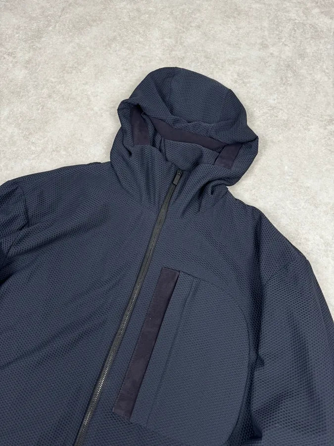 Giorgio Armany Navy Perfored Hooded Jacket UBjHMrS 4