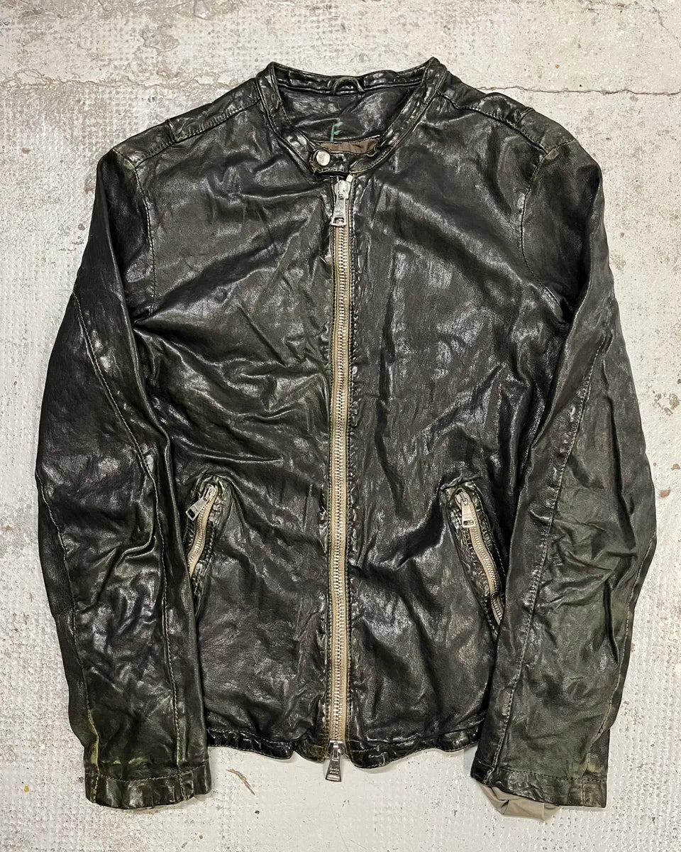 Giorgio Brato Avant-Garde Biker Black Leather Jacket ykajsnm 0