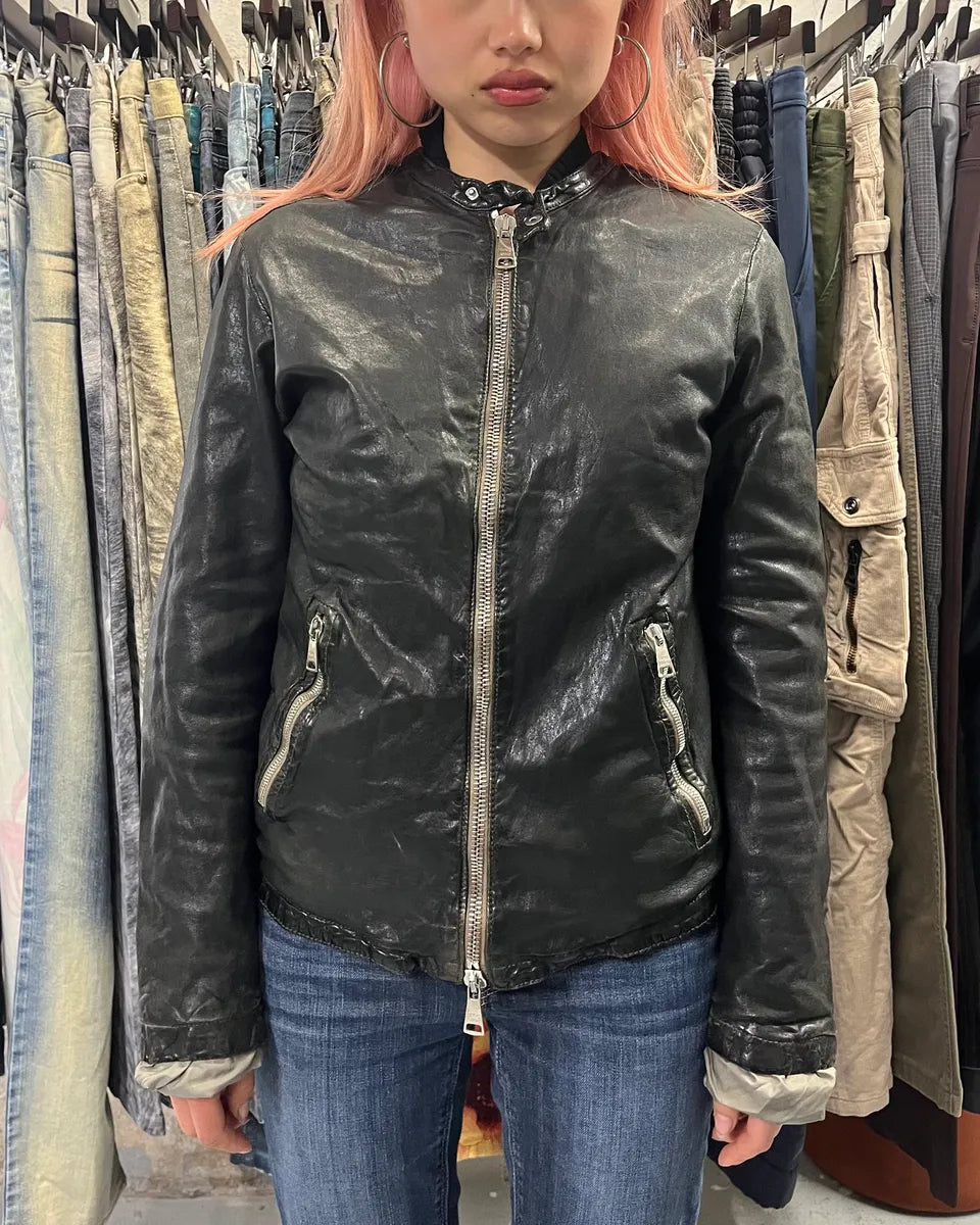 Giorgio Brato Avant-Garde Biker Black Leather Jacket ykajsnm 1