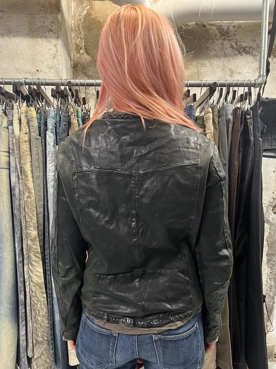 Giorgio Brato Avant-Garde Biker Black Leather Jacket ykajsnm 2