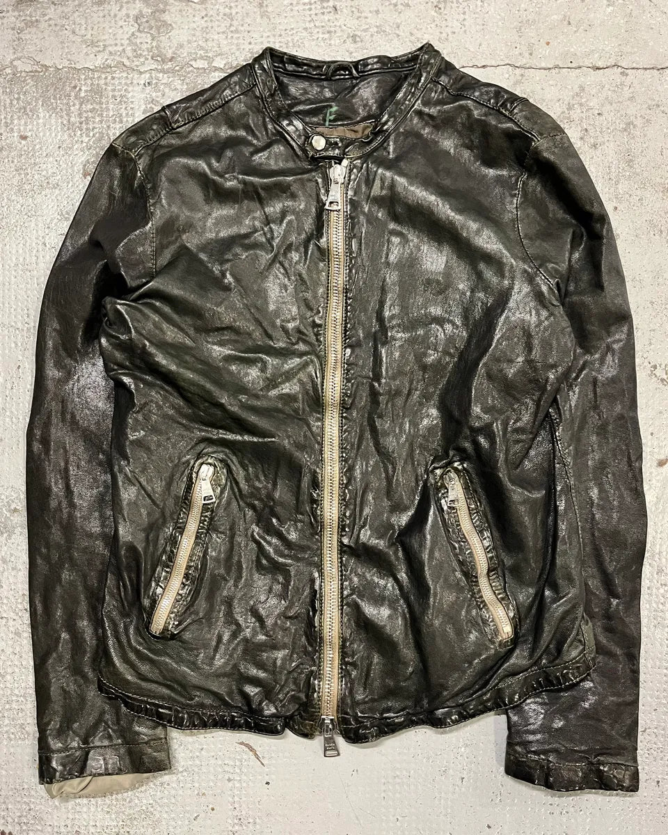 Giorgio Brato Avant-Garde Biker Black Leather Jacket ykajsnm 3