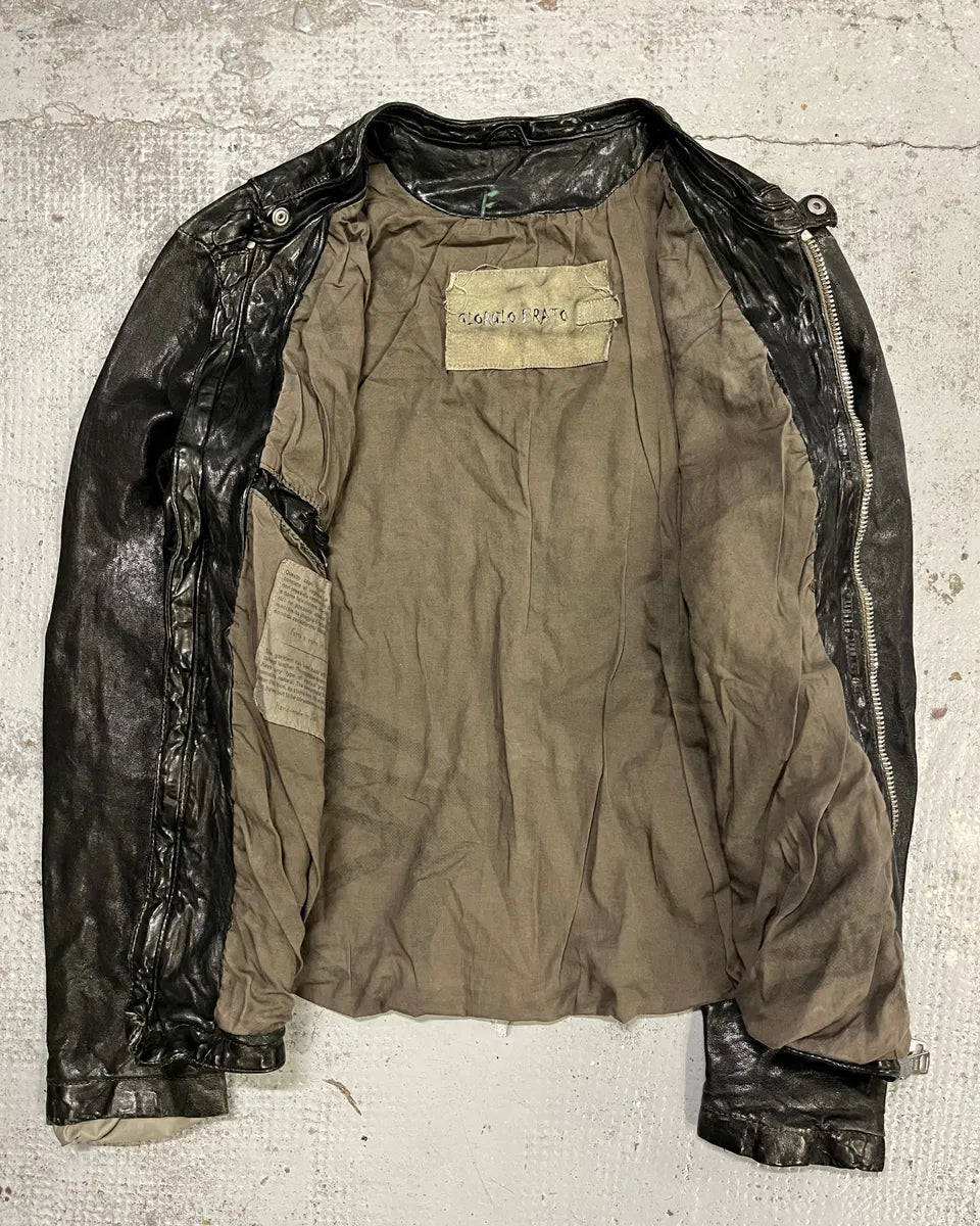 Giorgio Brato Avant-Garde Biker Black Leather Jacket ykajsnm 8