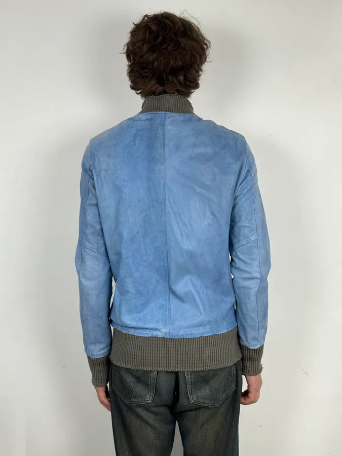Giorgio Brato Baby Blue Faded Leather Jacket geqoehR 1
