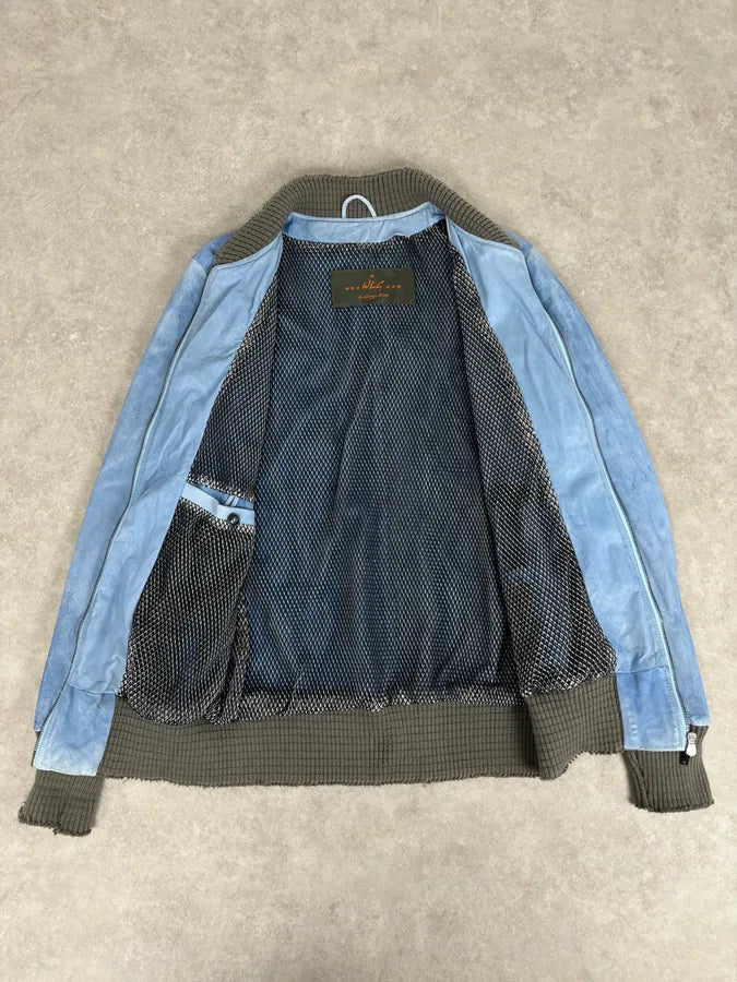Giorgio Brato Baby Blue Faded Leather Jacket geqoehR 6