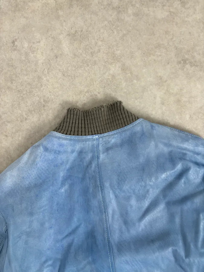 Giorgio Brato Baby Blue Faded Leather Jacket geqoehR 5