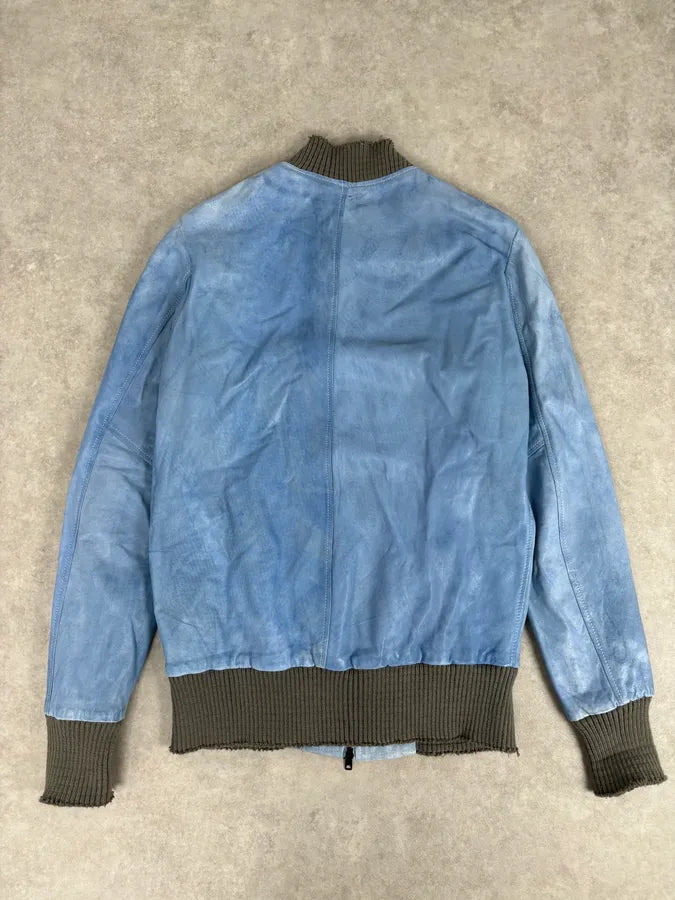 Giorgio Brato Baby Blue Faded Leather Jacket geqoehR 4
