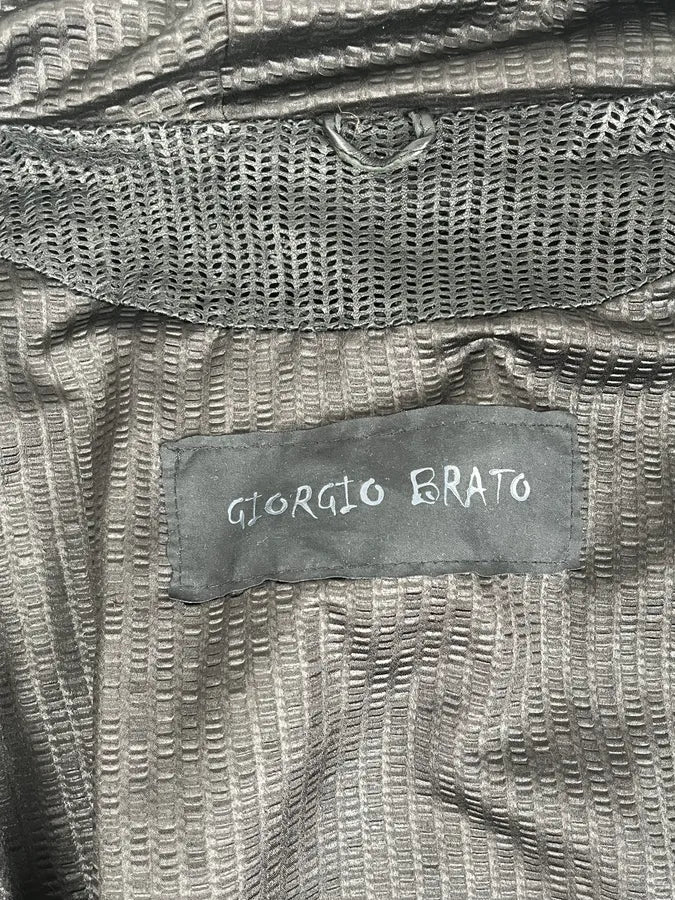 Giorgio Brato Black Leather Perforated Hooded Jacket xkSVTWI 9