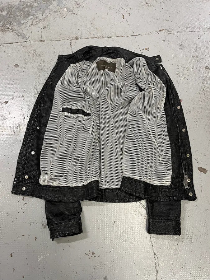 Giorgio Brato Black Perforated Leather Biker Jacket cGZoRrX 8