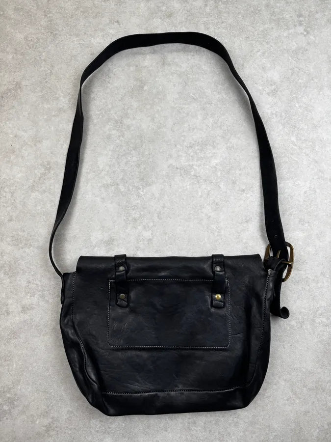 Giorgio Brato Black Textured Leather Multi-Pocket Crossbody Bag miMhMXP 1