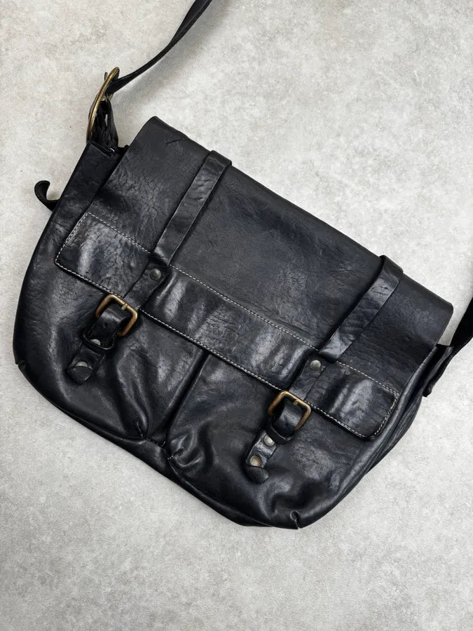 Giorgio Brato Black Textured Leather Multi-Pocket Crossbody Bag miMhMXP 9