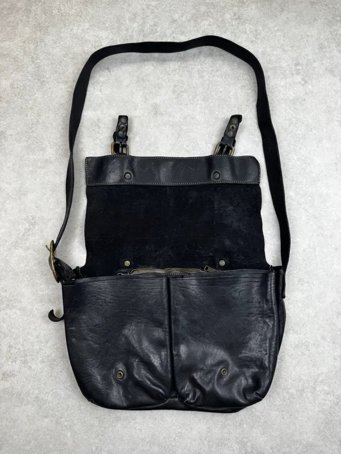 Giorgio Brato Black Textured Leather Multi-Pocket Crossbody Bag miMhMXP 4