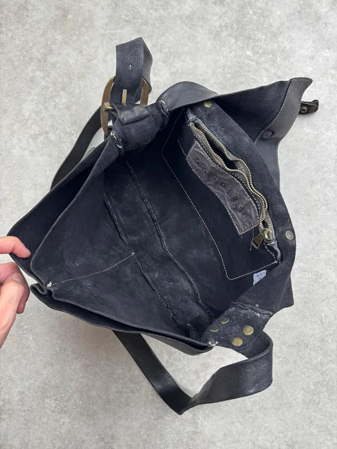 Giorgio Brato Black Textured Leather Multi-Pocket Crossbody Bag miMhMXP 12