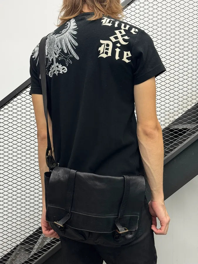 Giorgio Brato Black Textured Leather Multi-Pocket Crossbody Bag miMhMXP 3