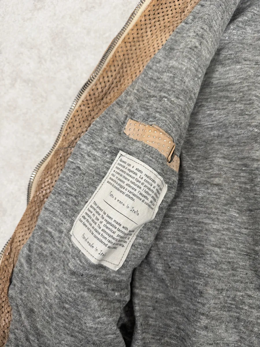 Giorgio Brato Bronze Brown Perfored Italian Leather Jacket uSdTBFr 9