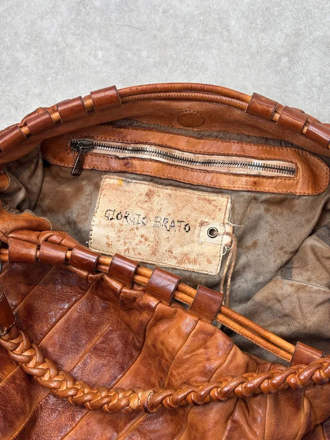 Giorgio Brato Brown Eroded Leather Bag ZiCFUZC 13