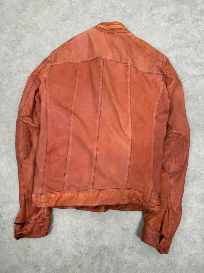 Giorgio Brato Eroded Orange Leather Jacket OgSACLZ 4