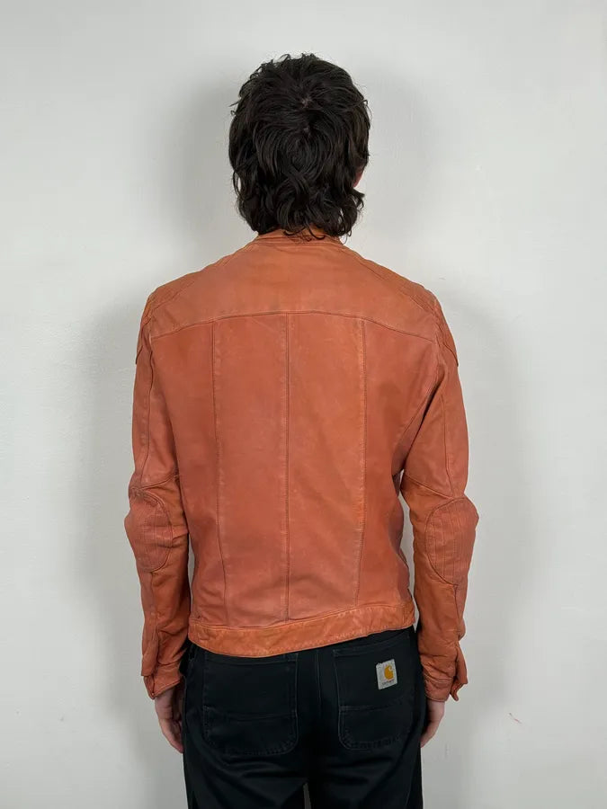 Giorgio Brato Eroded Orange Leather Jacket OgSACLZ 2