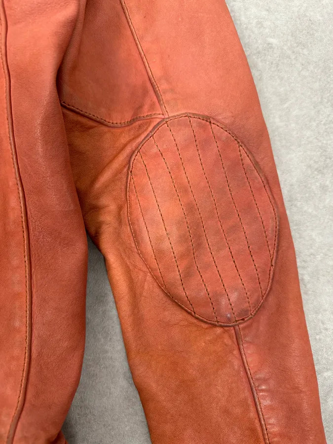 Giorgio Brato Eroded Orange Leather Jacket OgSACLZ 7