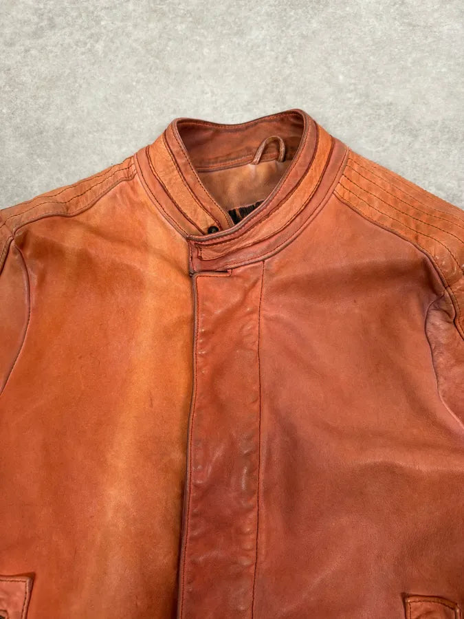 Giorgio Brato Eroded Orange Leather Jacket OgSACLZ 3