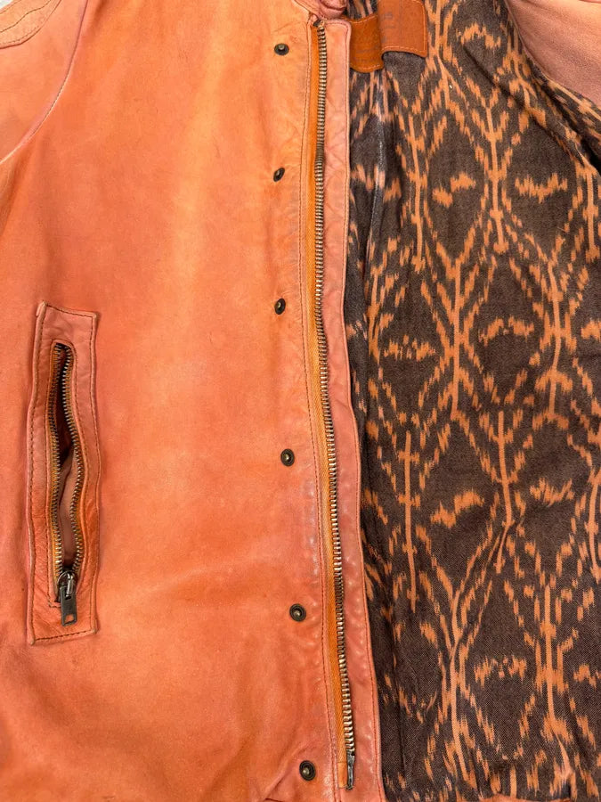 Giorgio Brato Eroded Orange Leather Jacket OgSACLZ 12