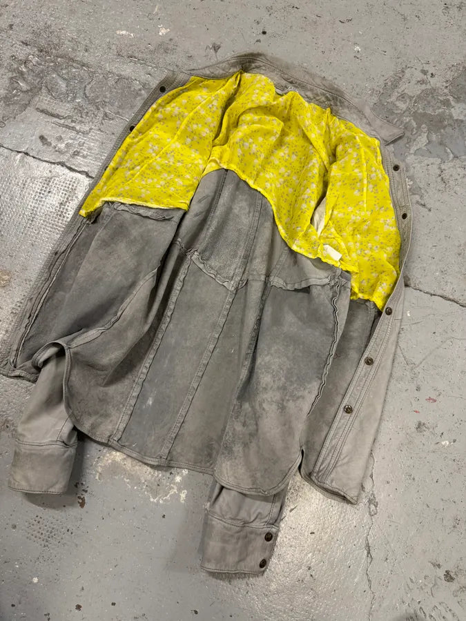 Giorgio Brato Grey Leather Buttoned Shirt DBZYyTQ 7