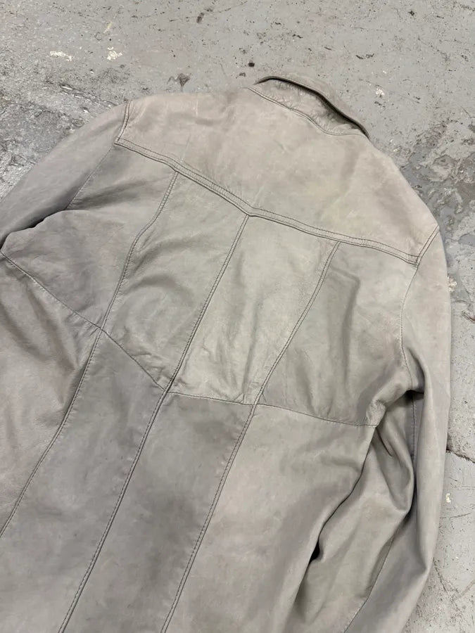 Giorgio Brato Grey Leather Buttoned Shirt DBZYyTQ 8