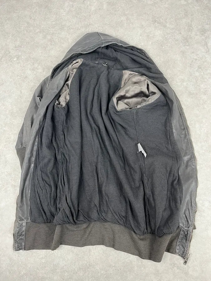 Giorgio Brato Avant-Garde Brut Grey Leather Long Jacket PzQIjIG 7