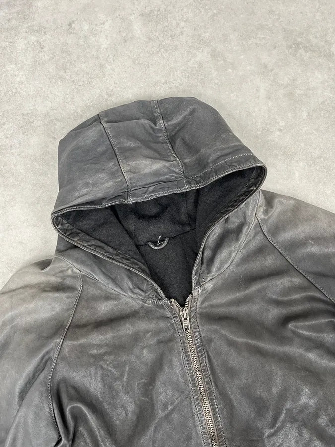 Giorgio Brato Avant-Garde Brut Grey Leather Long Jacket PzQIjIG 3