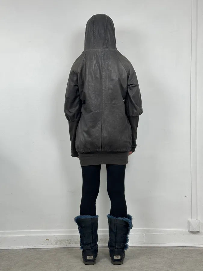Giorgio Brato Avant-Garde Brut Grey Leather Long Jacket PzQIjIG 1