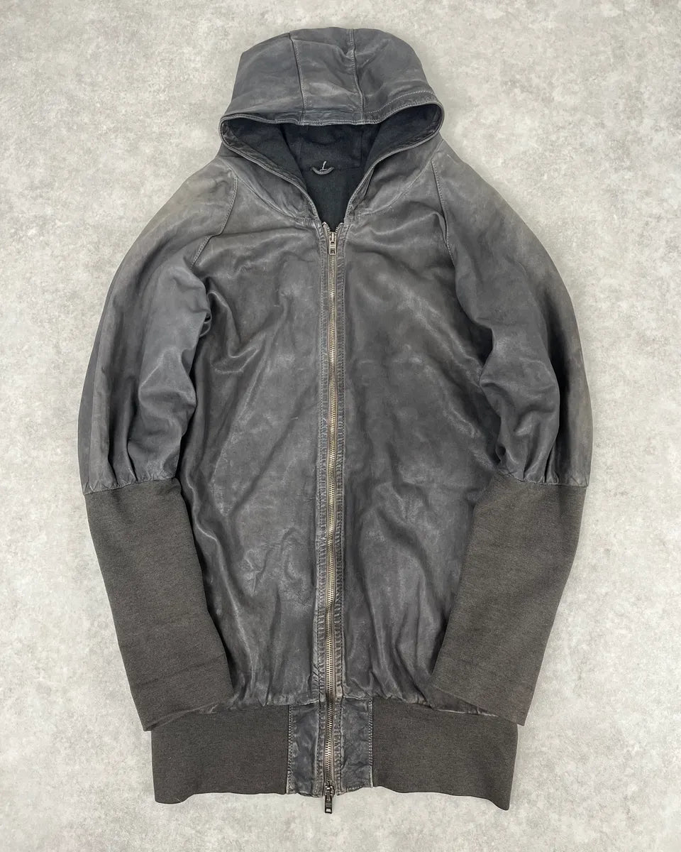 Giorgio Brato Avant-Garde Brut Grey Leather Long Jacket PzQIjIG 2
