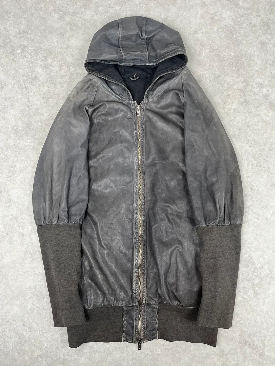 Giorgio Brato Avant-Garde Brut Grey Leather Long Jacket PzQIjIG 6