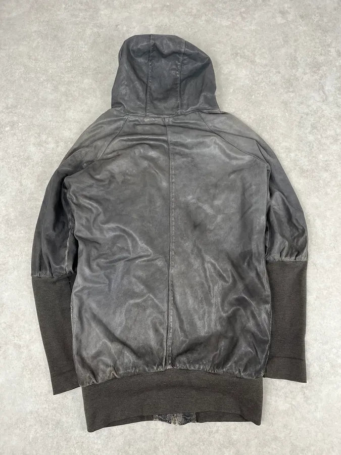Giorgio Brato Avant-Garde Brut Grey Leather Long Jacket PzQIjIG 4