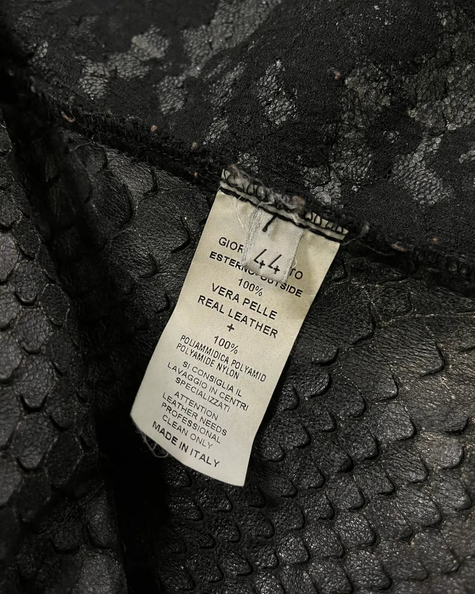 Giorgio Brato Grey Leather Snakeskin Effect Blazer Jacket Lhdqips 10