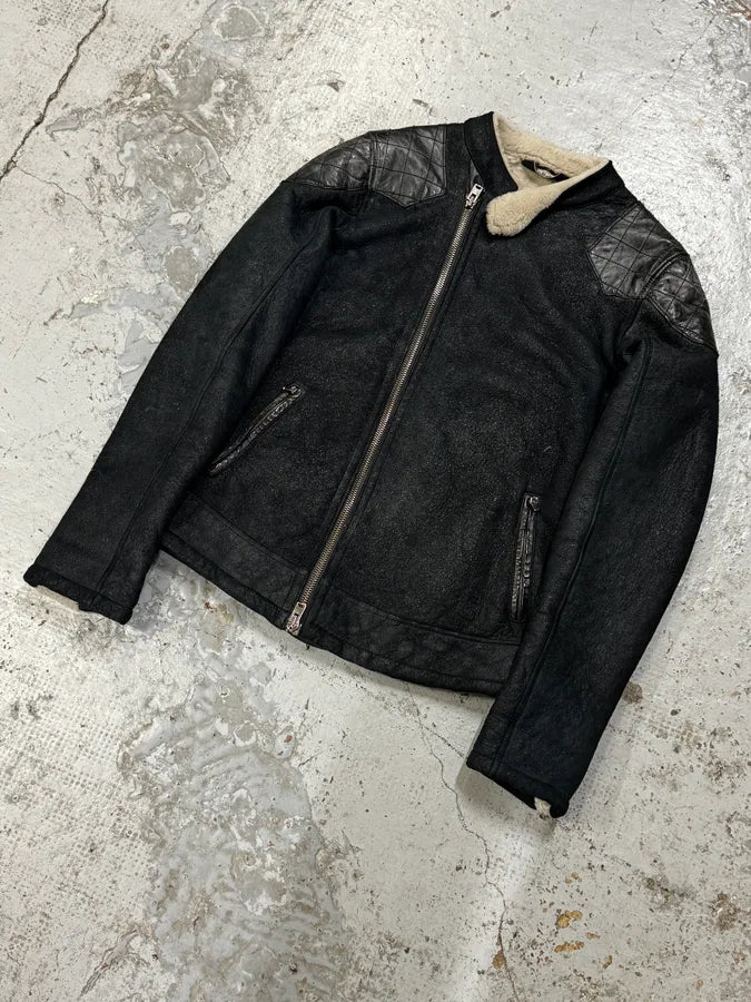Giorgio Brato Asymmetrical  Padded Shearling Leather Jacket YxtDgaX 5