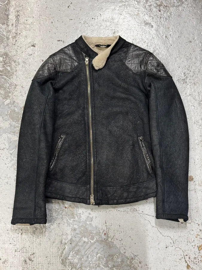 Giorgio Brato Asymmetrical  Padded Shearling Leather Jacket YxtDgaX 1