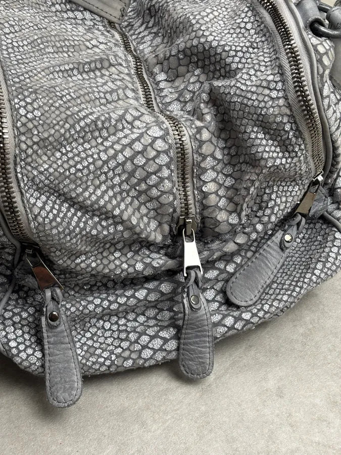 Giorgio Brato Grey Python Trompe Loeil Leather Handle Bag LczDdlW 8