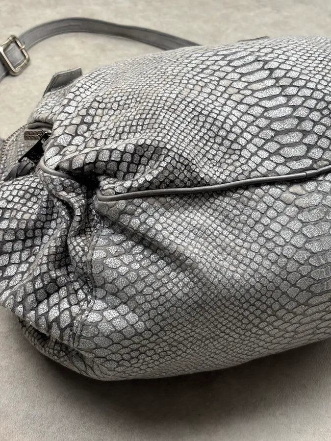 Giorgio Brato Grey Python Trompe Loeil Leather Handle Bag LczDdlW 13
