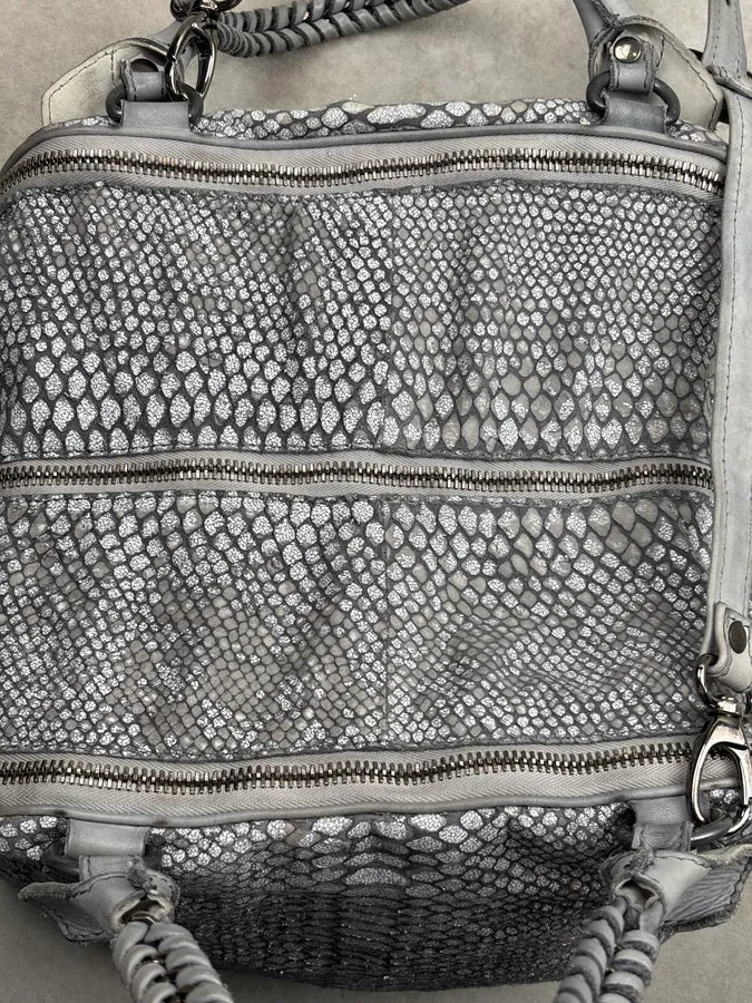 Giorgio Brato Grey Python Trompe Loeil Leather Handle Bag LczDdlW 9