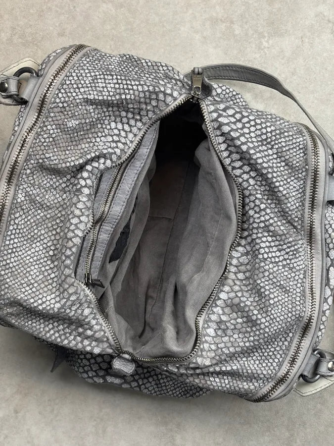 Giorgio Brato Grey Python Trompe Loeil Leather Handle Bag LczDdlW 16