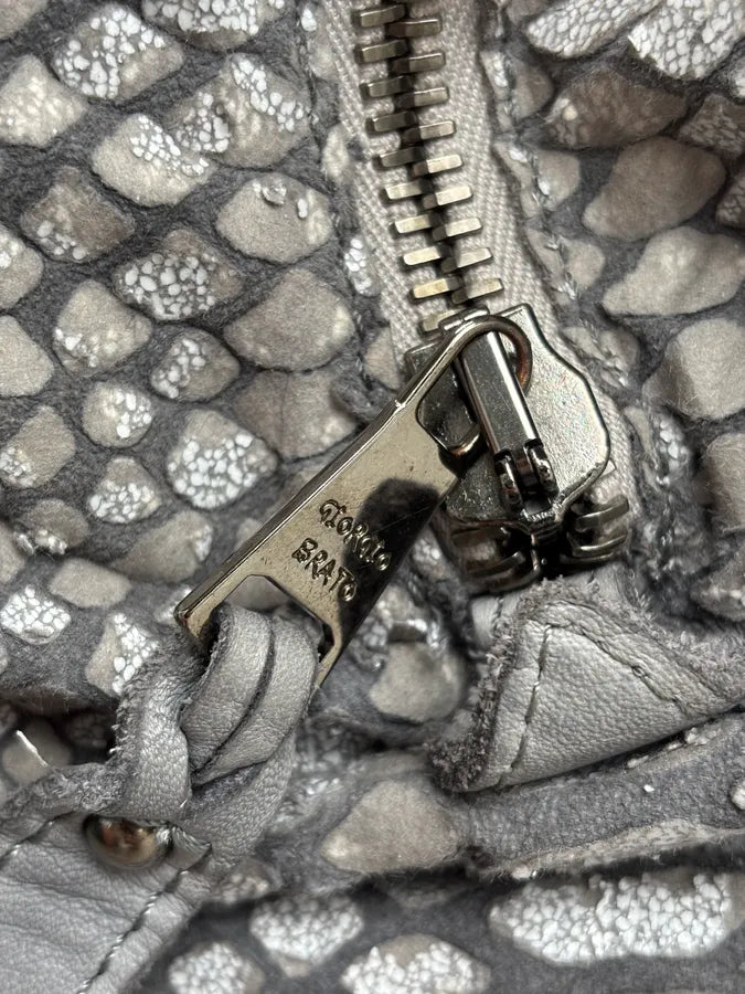 Giorgio Brato Grey Python Trompe Loeil Leather Handle Bag LczDdlW 10