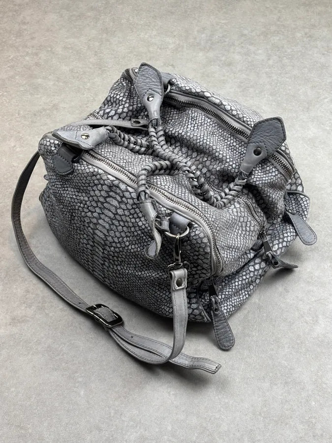 Giorgio Brato Grey Python Trompe Loeil Leather Handle Bag LczDdlW 0
