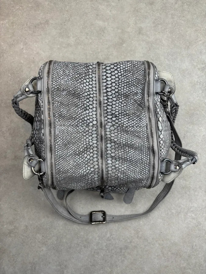 Giorgio Brato Grey Python Trompe Loeil Leather Handle Bag LczDdlW 3