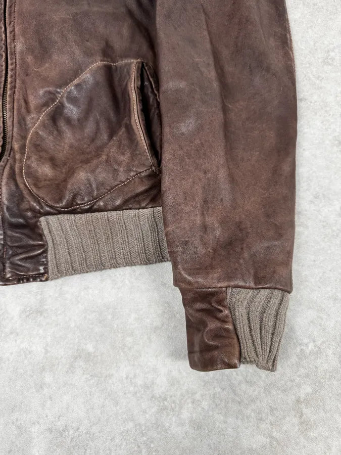 Giorgio Brato Italian Brown Eroded Leather Jacket XGRIqpZ 7