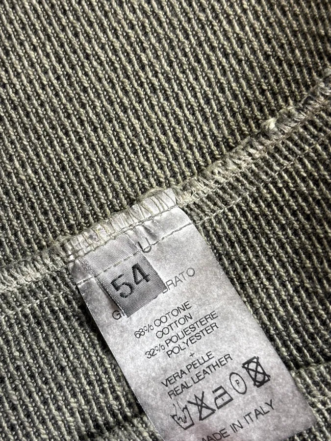Giorgio Brato Khaki & Grey Leather Contrast Jacket jbwbZBR 9