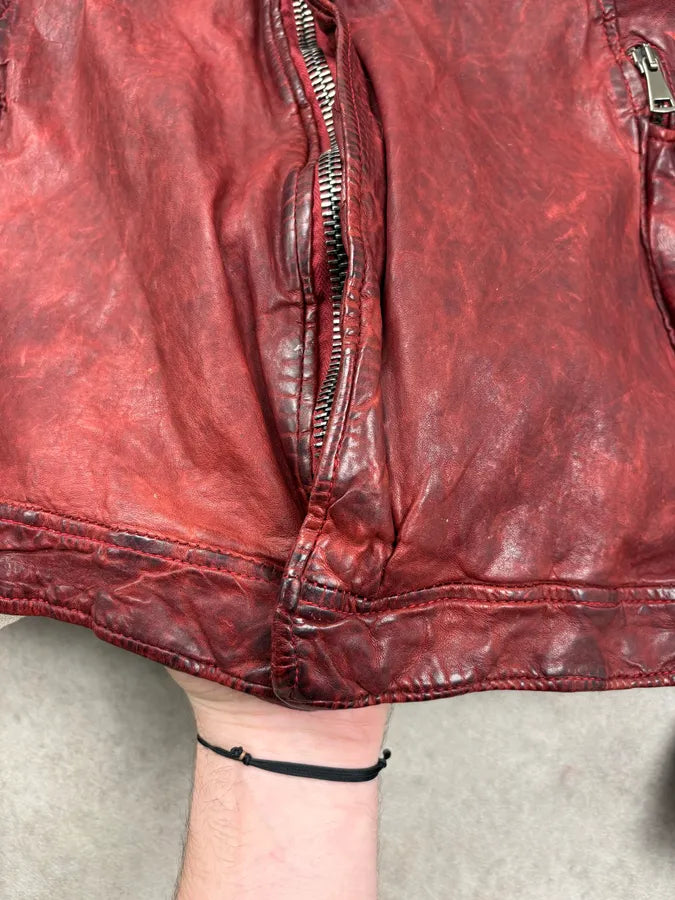 2010s Giorgio Brato Red Avant-Garde Leather Jacket exFGuVm 10