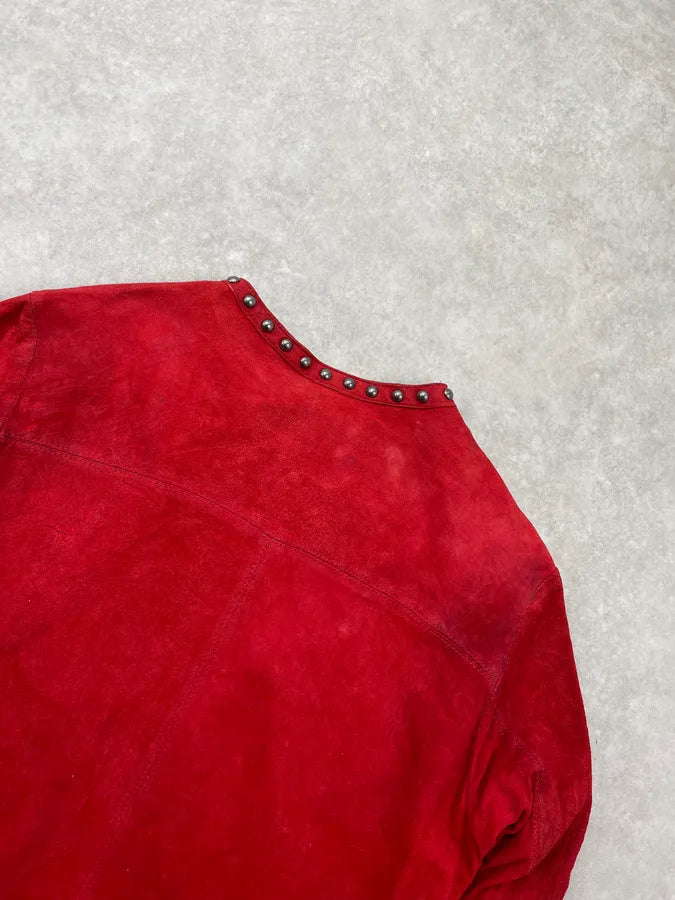 Giorgio Brato Red Studded Leather Jacket iCTcXan 5