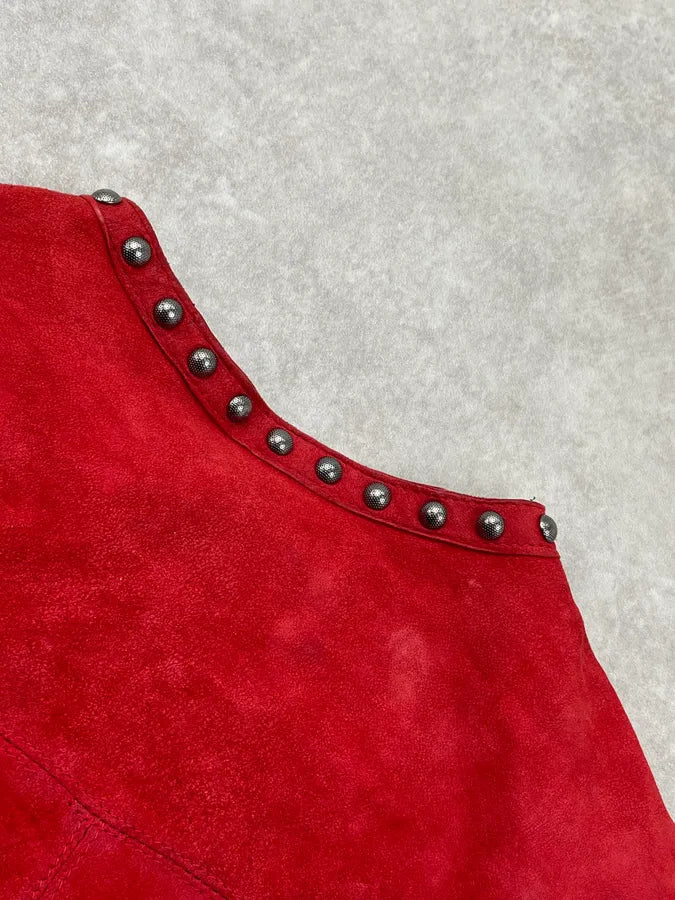 Giorgio Brato Red Studded Leather Jacket iCTcXan 6